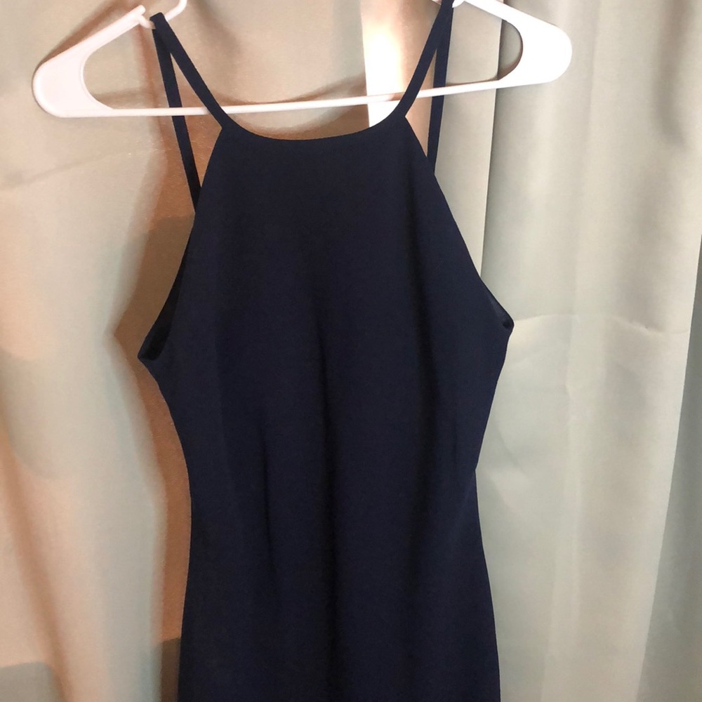 Navy blue full length gown